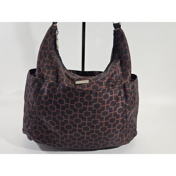 Baggallini Brown Geometric Lightweight Canvas Crossbody Purse Shoulder Bag EUC - Picture 3 of 15